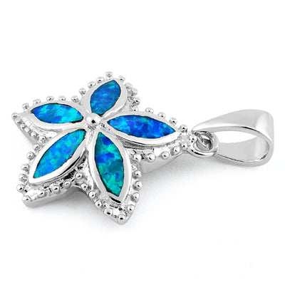 Flower Blue Opal Necklace