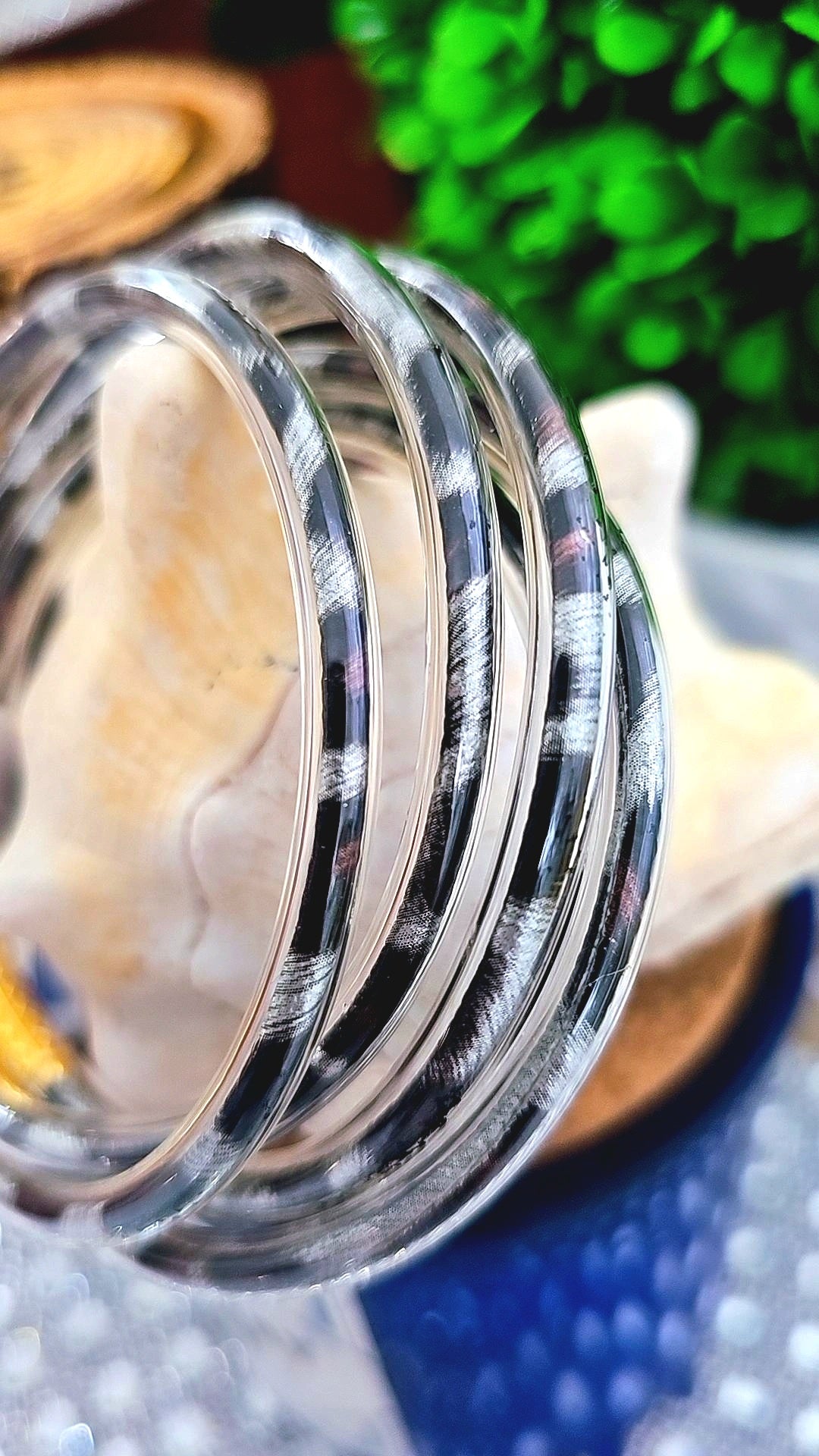 Jelly Bangle Silver Animal Print