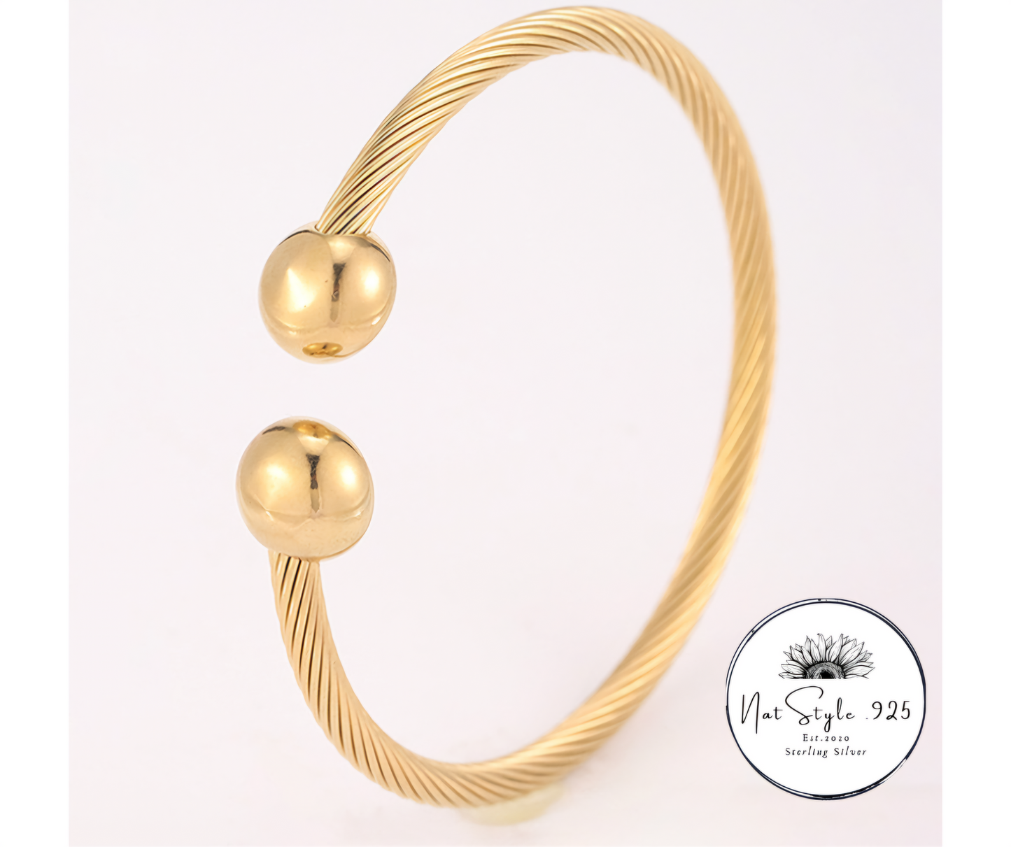 Gold Twist Cuff Bracelet