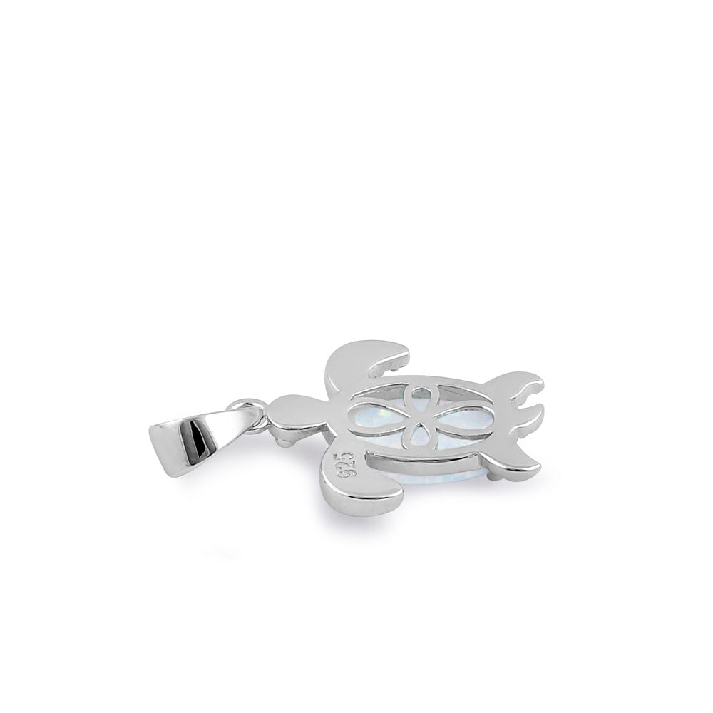 White Opal Sea Turtle Necklace