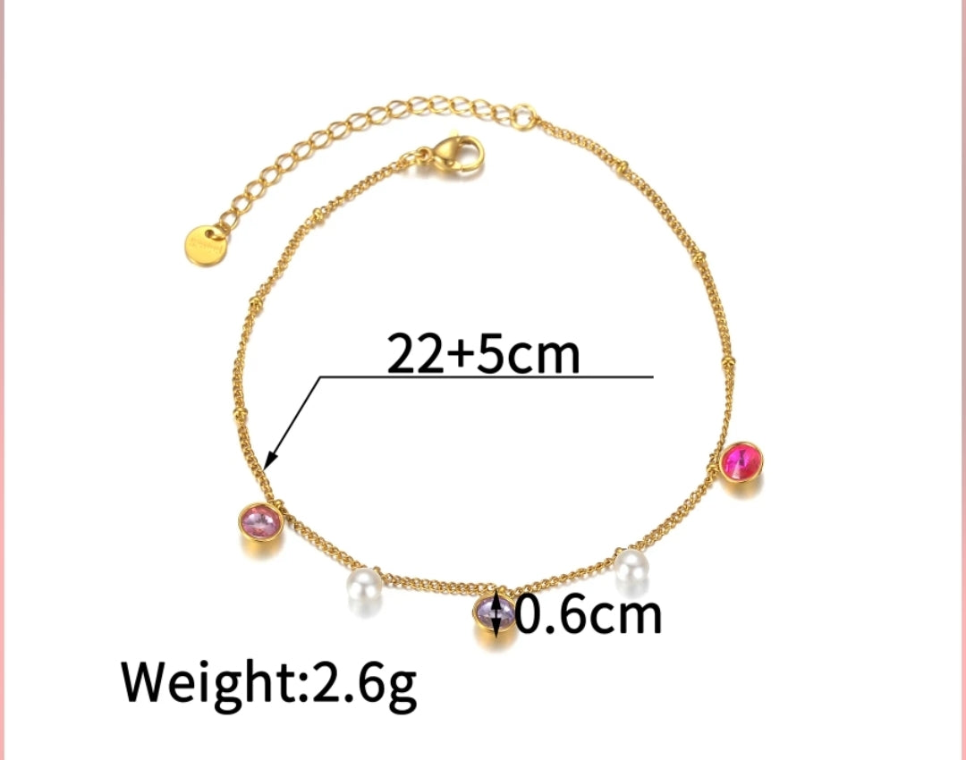 Tobilleras con gemas