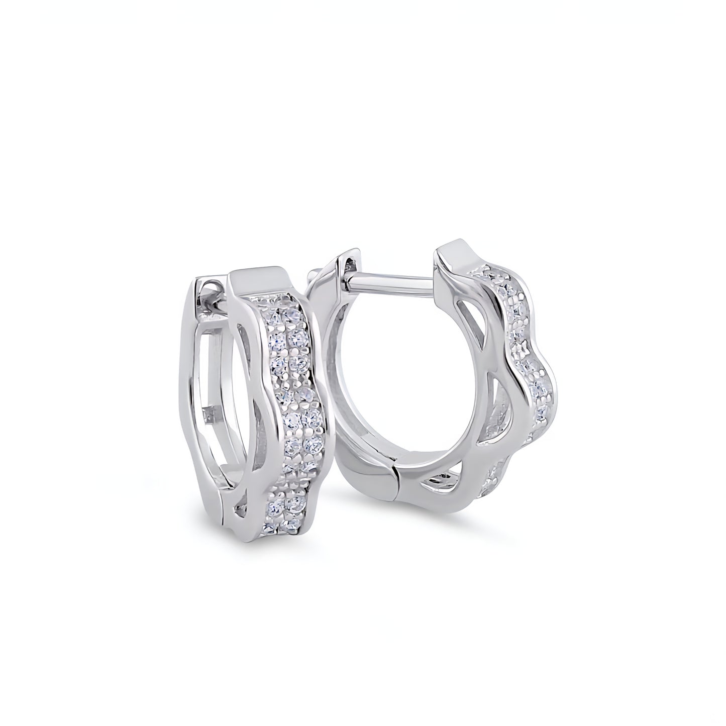Curvy Clear Cz Huggies
