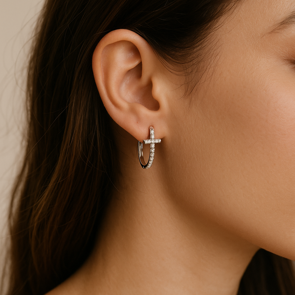 Bubbly Cross Hoops