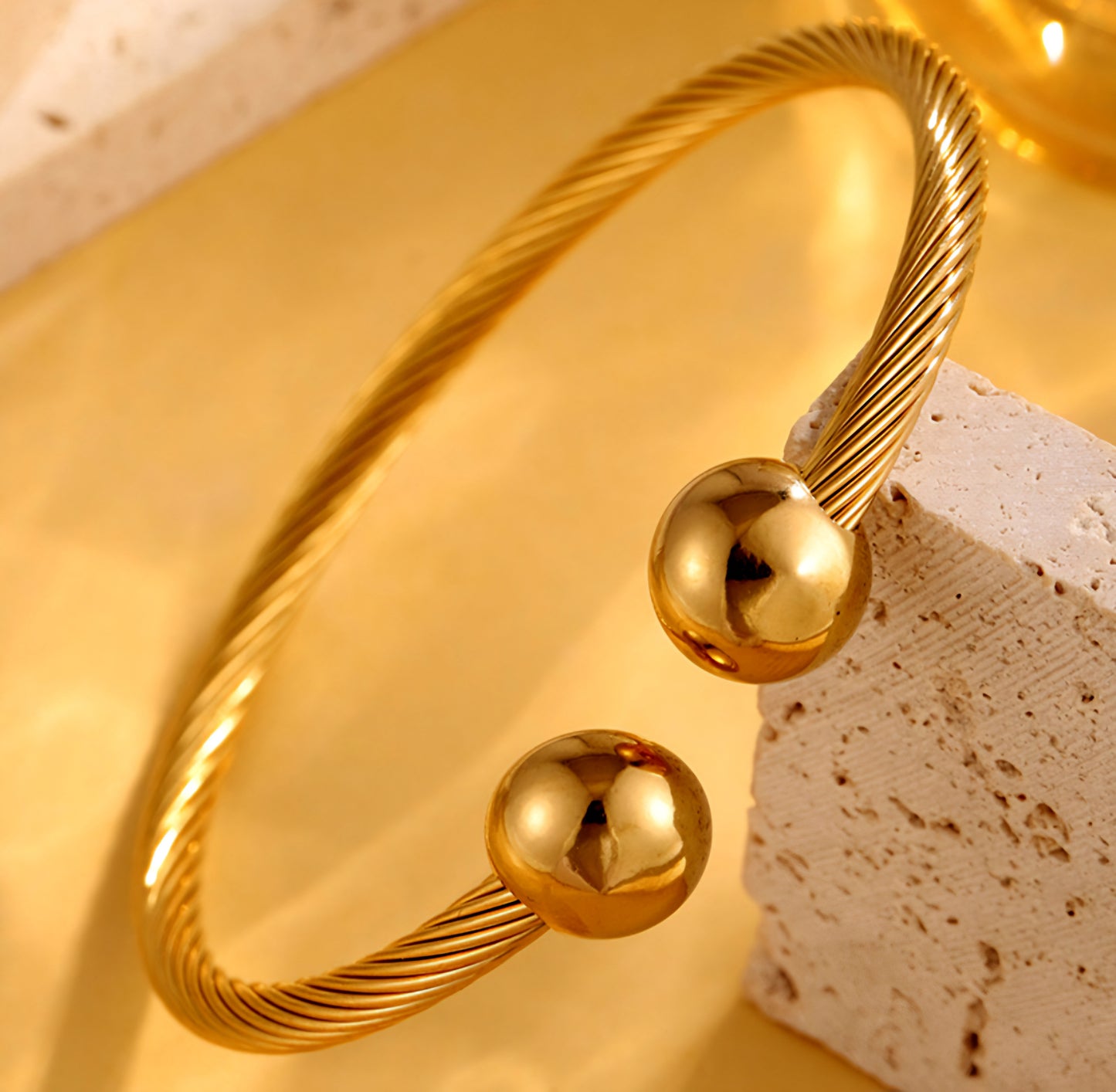 Gold Twist Cuff Bracelet