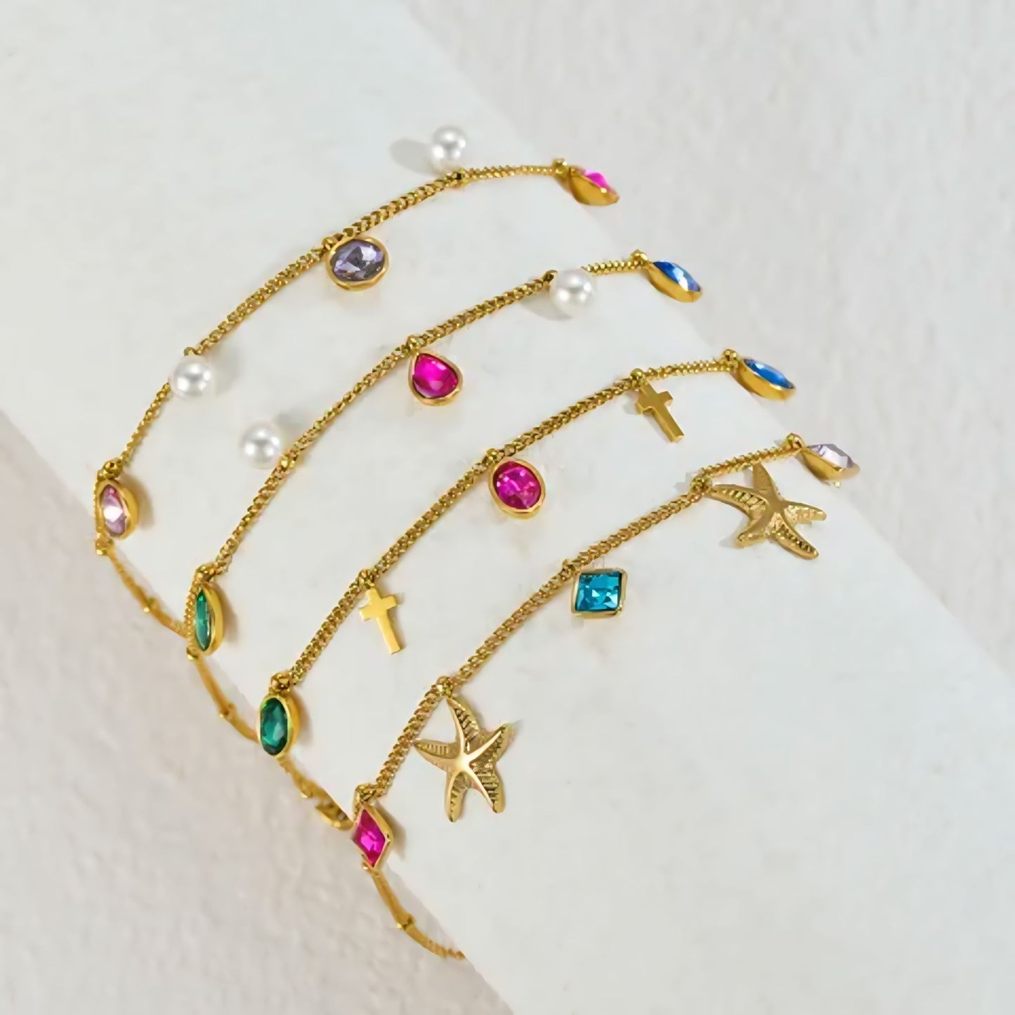 Tobilleras con gemas