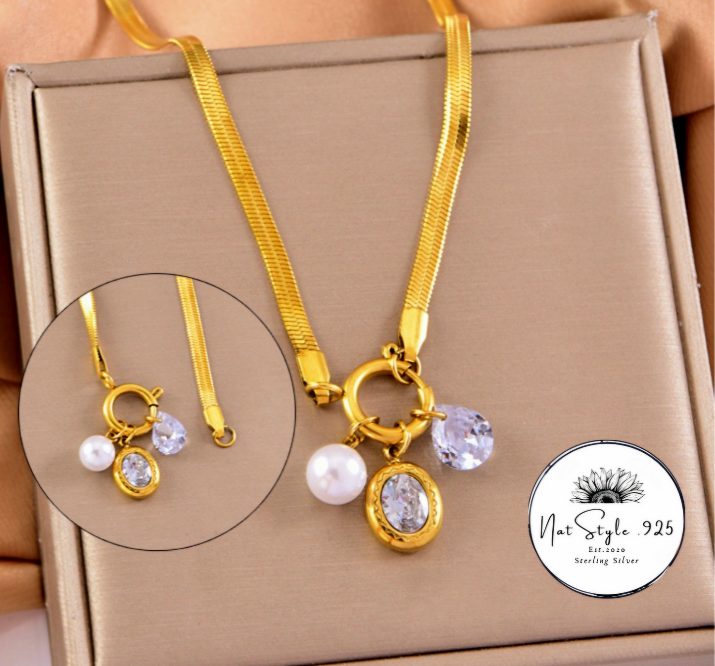 Diamond Pearl Necklace