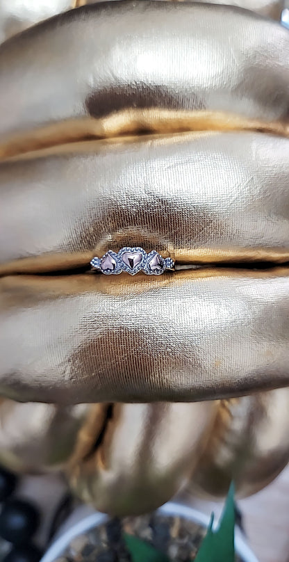 Rose Gold Two Tone Triple Heart