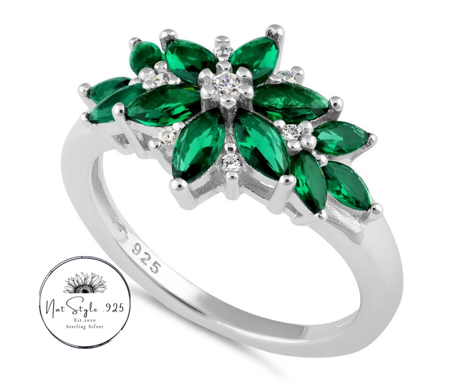 Emerald Flower Cz