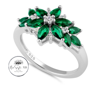 Emerald Flower Cz