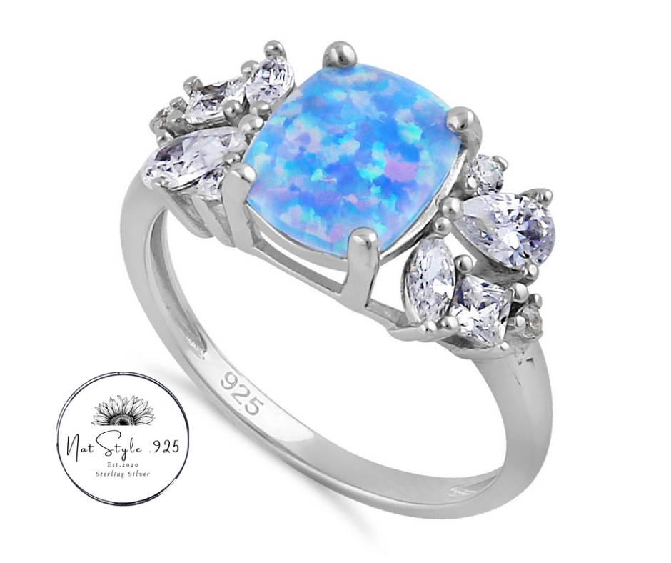 Blue Lavender Opal Ring