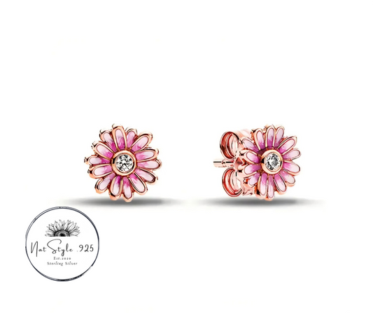 Pink Daisy Earrings