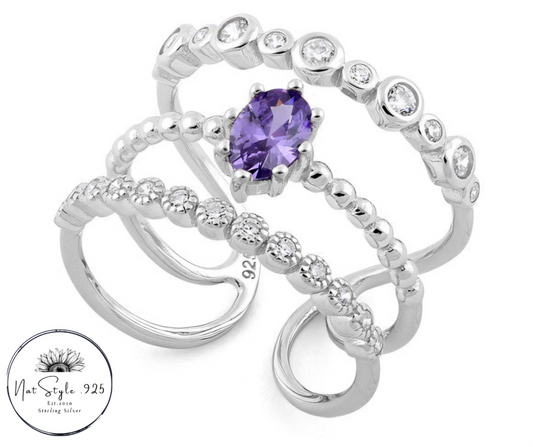 Triple Amethyst CZ