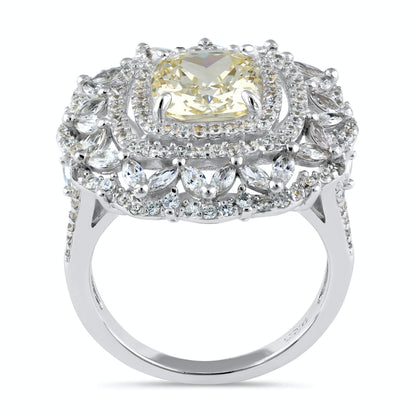 (PRE-ORDEN) Yellow Cushion CZ Ring