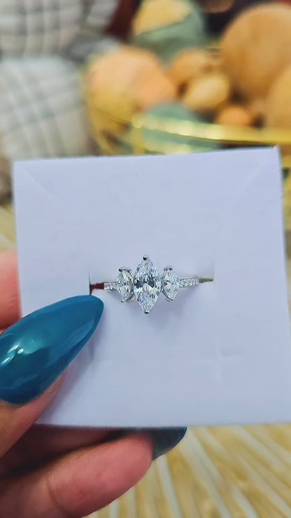 Triple Marquise Cut Ring