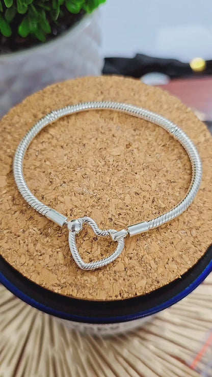Heart Rope Charm Bracelet