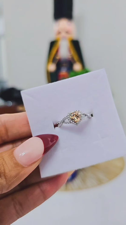 Heart Halo Twist Citrine