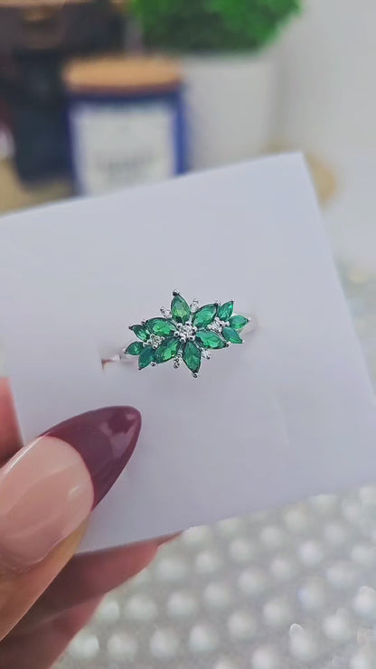 Emerald Flower Cz