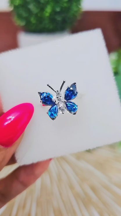 Blue Butterfly Ring