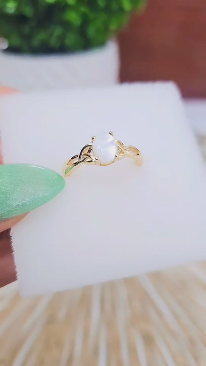 Center Stone Charmed Mother of Pearl Gold