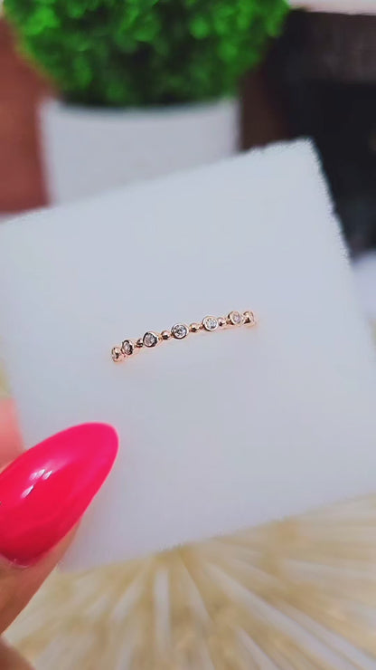 Rose Gold Round Cut Clear CZ Eternity