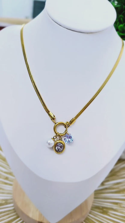 Diamond Pearl Necklace