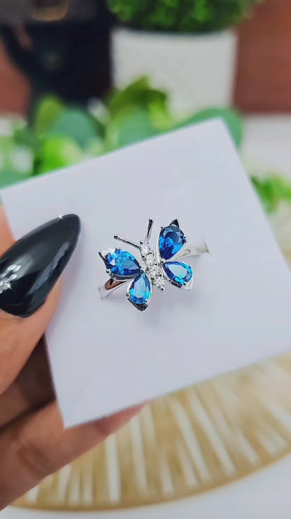 Blue Butterfly Ring