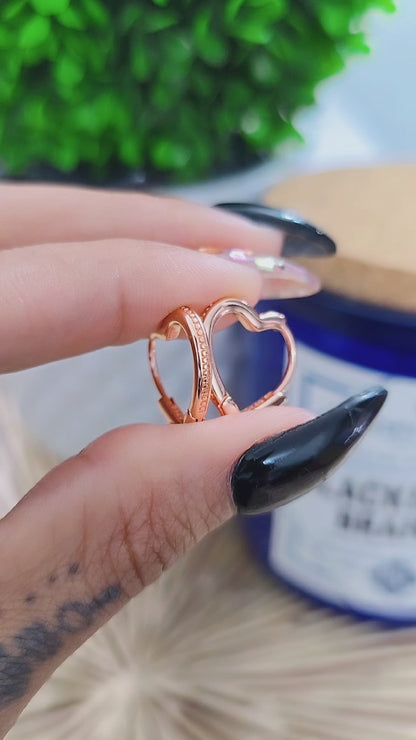Rose Gold Heart Earrings