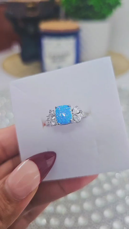 Blue Lavender Opal Ring