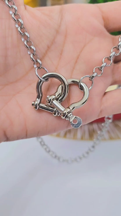 Silver Double Horsebit Necklace