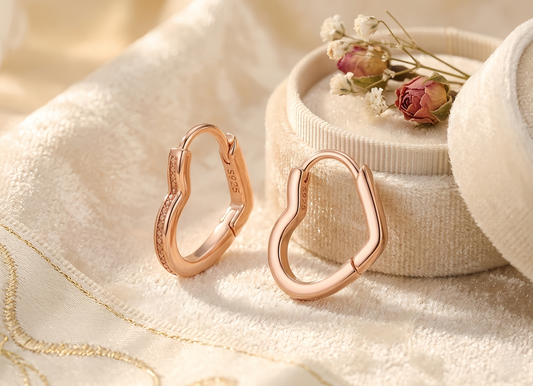 Rose Gold Heart Earrings