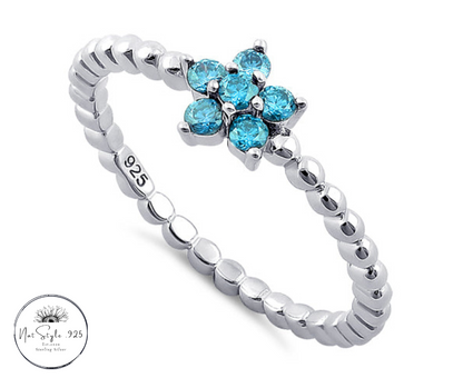 Beaded Blue Topaz Plumeria Flower