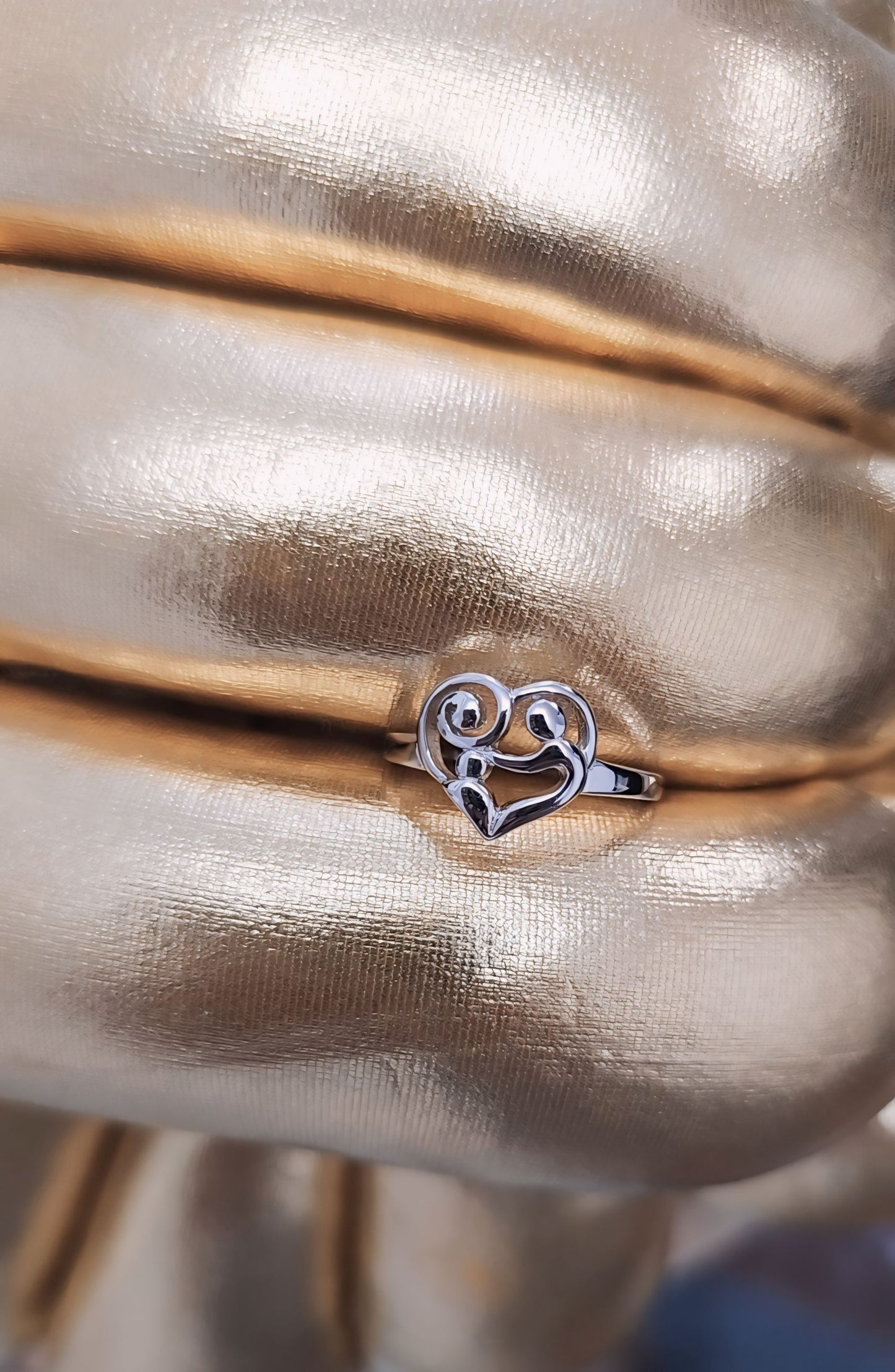 Mom and Child Heart Ring