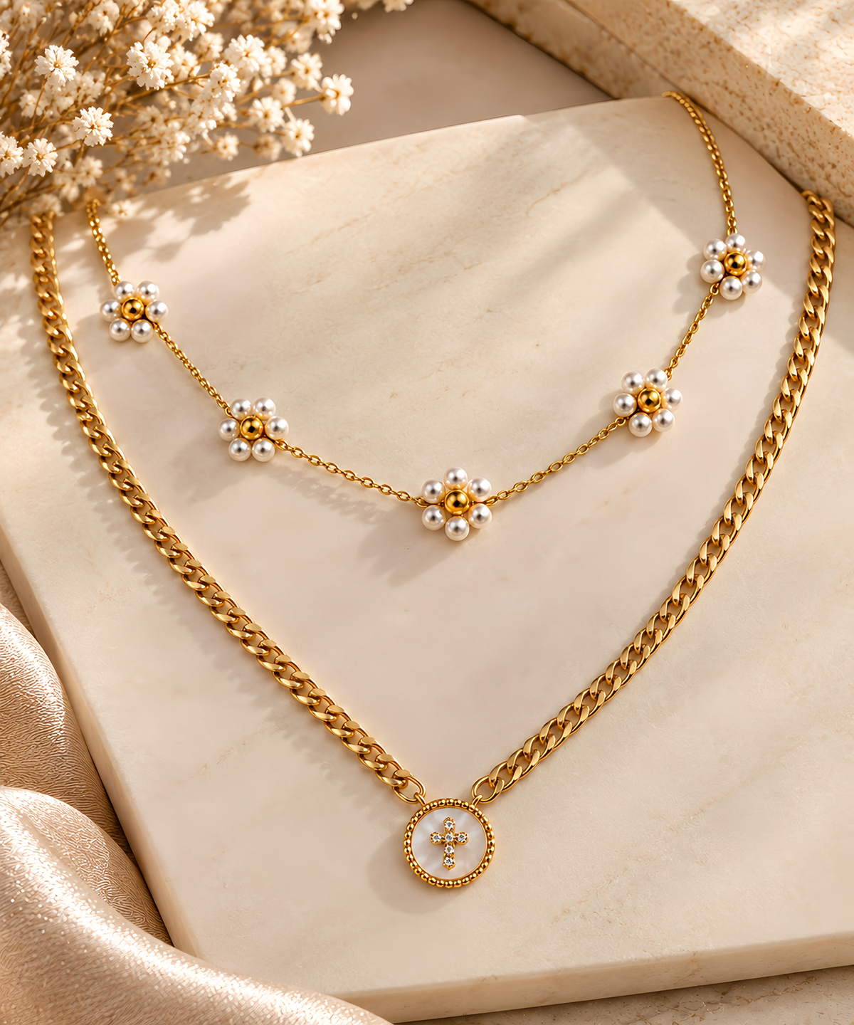 Golden Bloom / Golden Faith Necklace