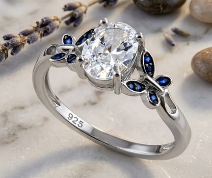 Double Blue Butterfly Ring