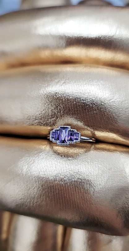 Five Radiant Cut Amethyst