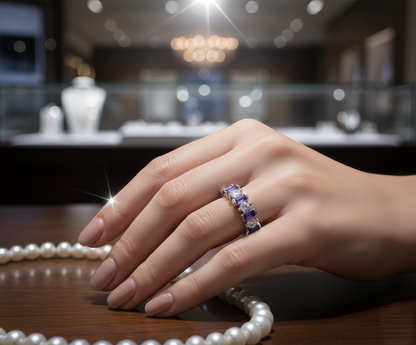Round & Baguette Amethyst