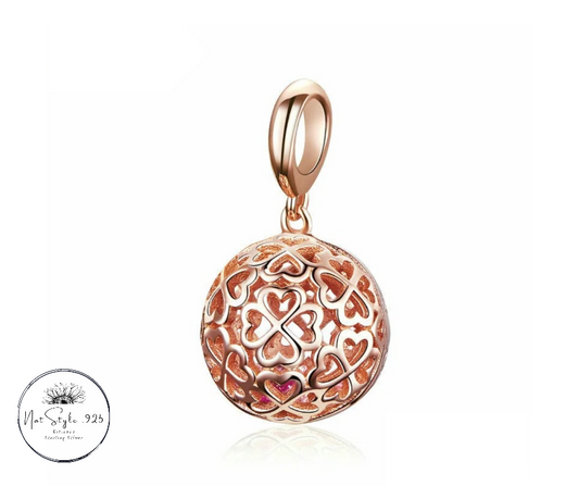 Trebol de corazones Rose Gold Charm