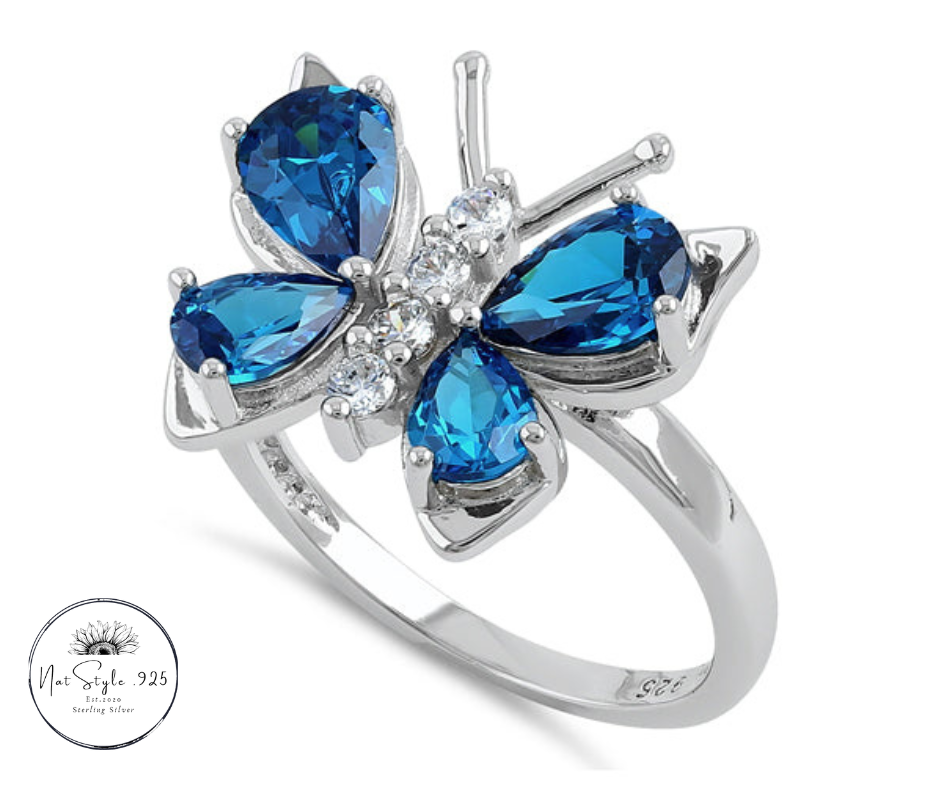 Blue Butterfly Ring