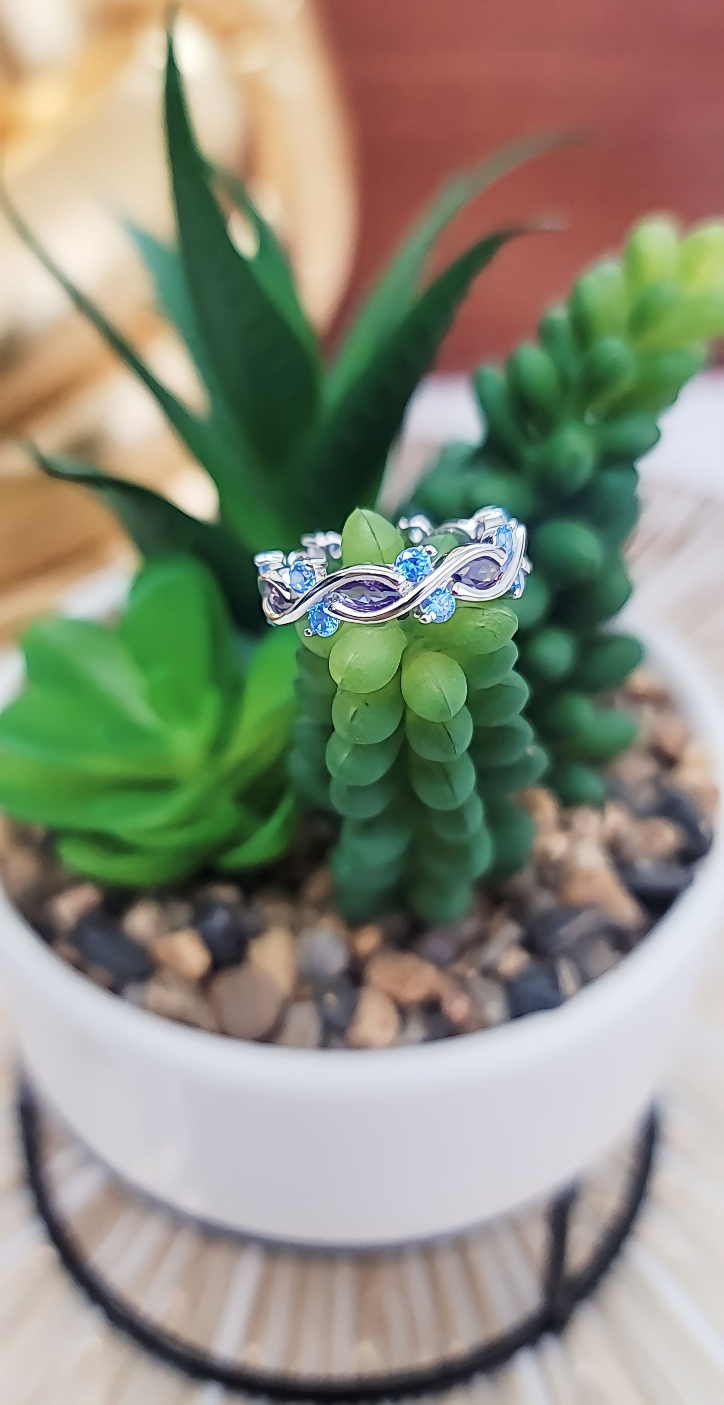 Eternity Marquise Round Amethyst & Aqua