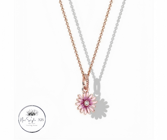 Pink Daisy Necklace