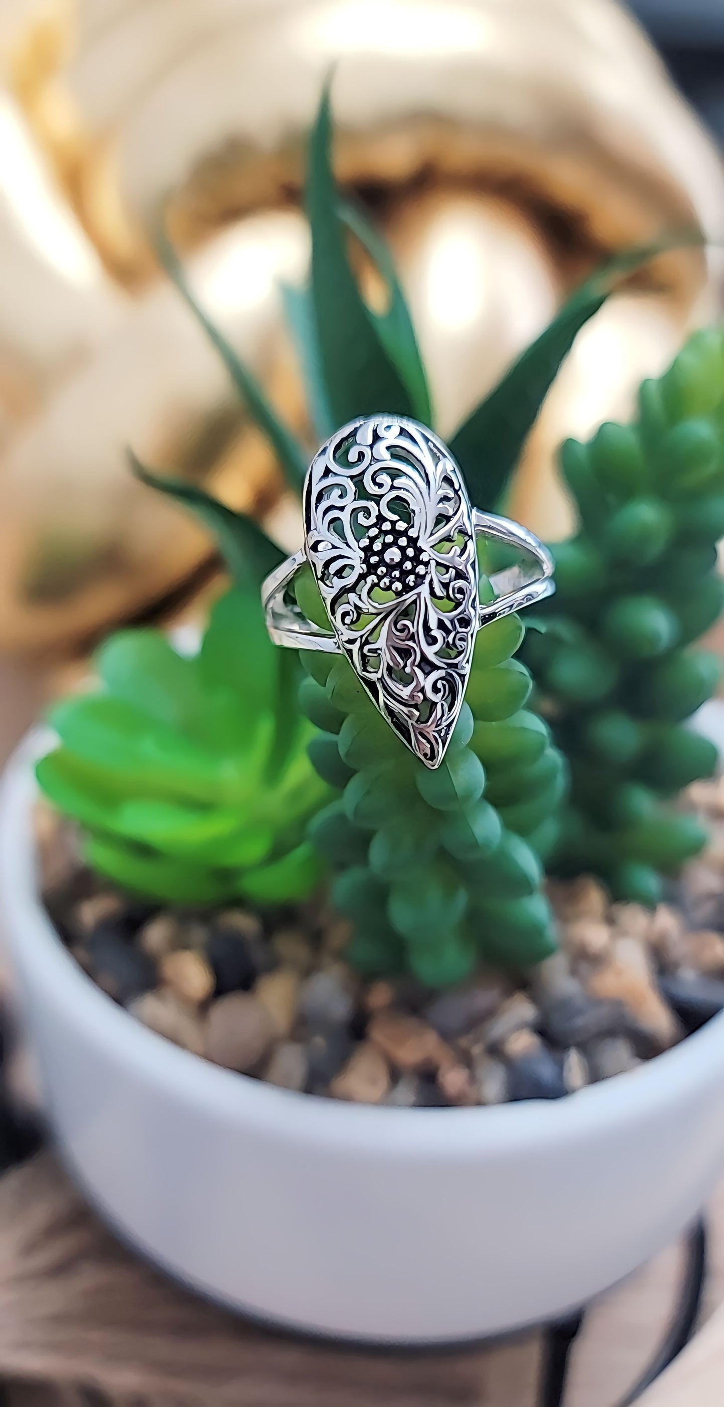 Filigree Floral Teardrop