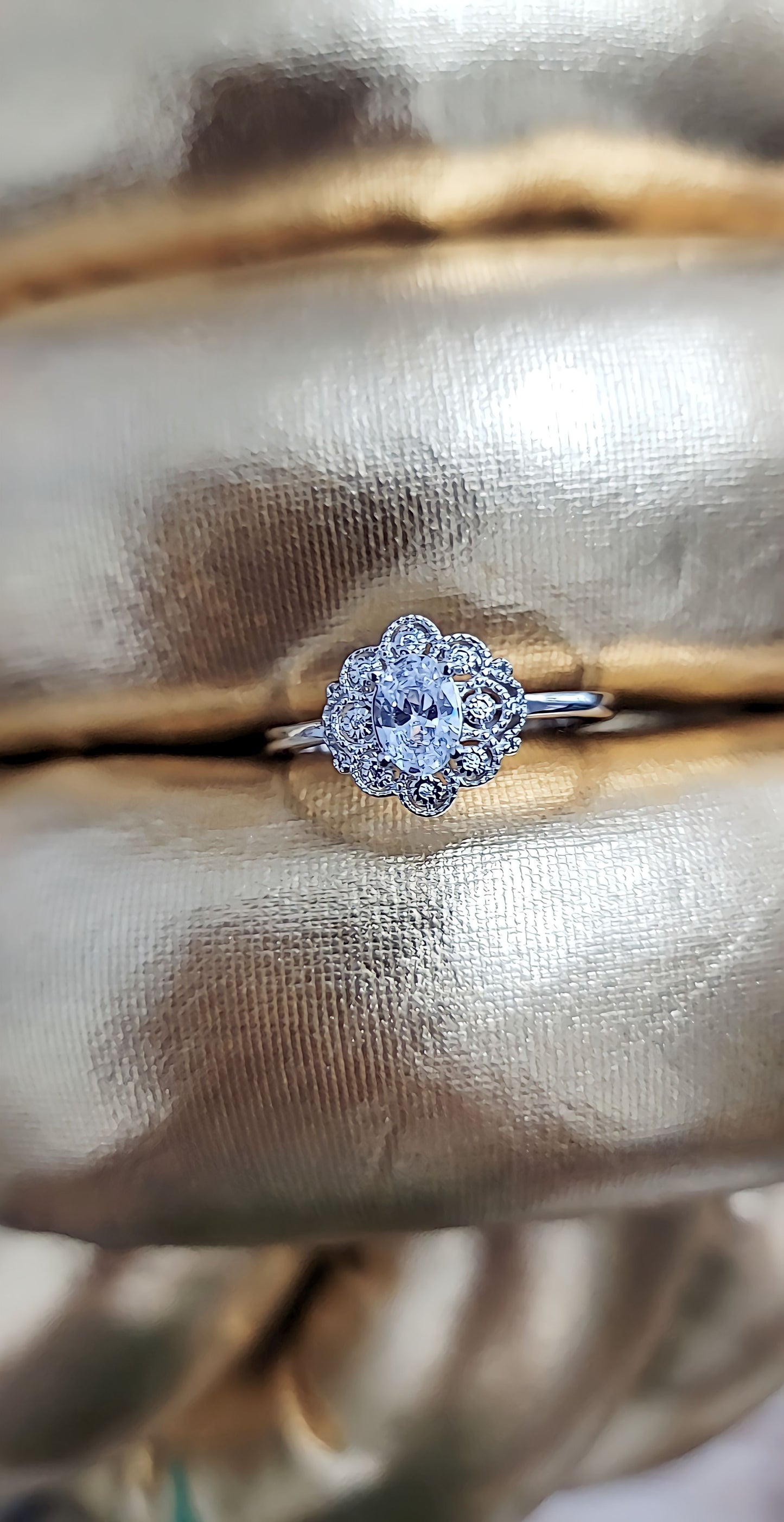 Clear CZ Vintage Engagement