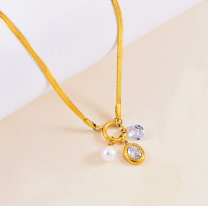 Diamond Pearl Necklace