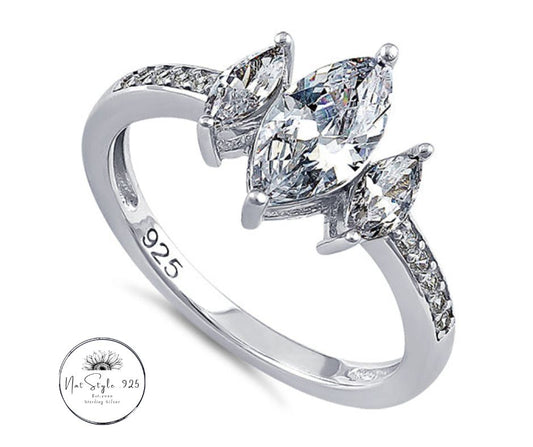 Triple Marquise Cut Ring