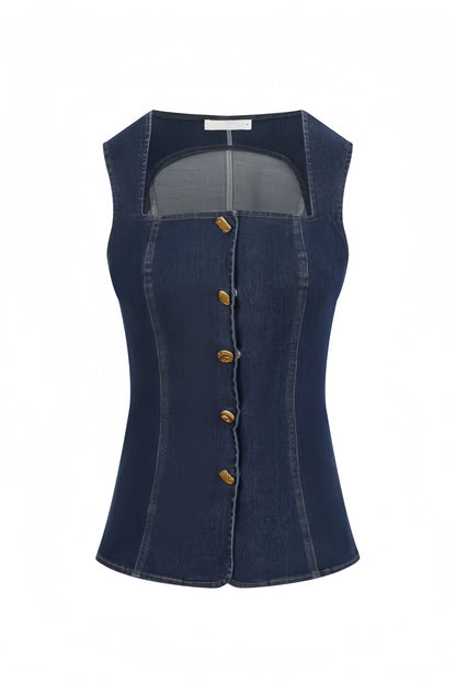 Set Denim Top & Barrel Pants