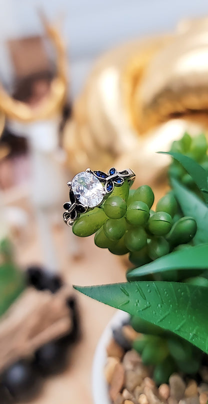 Double Blue Butterfly Ring