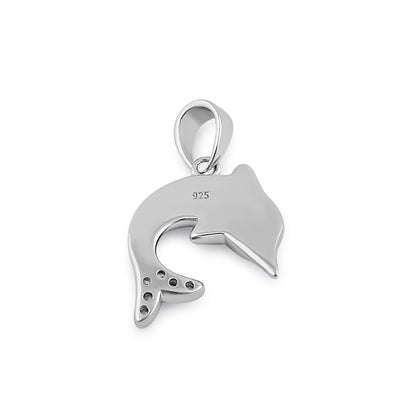 Blue Lavender Opal Dolphin Necklace