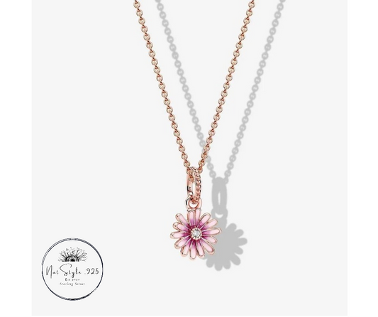 Pink Daisy Necklace