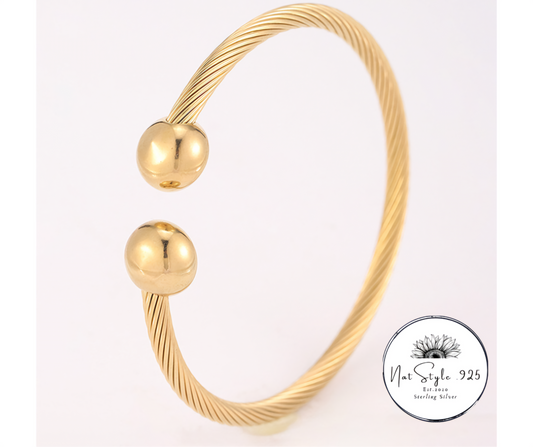 Gold Twist Cuff Bracelet