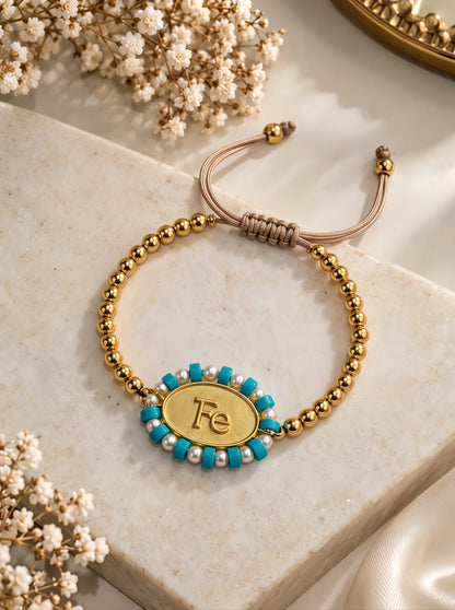 Fe Turquesa & Oro Bracelet